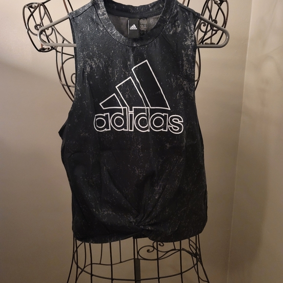 Adidas black and white tank top size medium 12-14